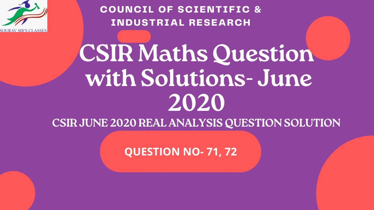 CSIR Maths Question with Solutions- June 2020