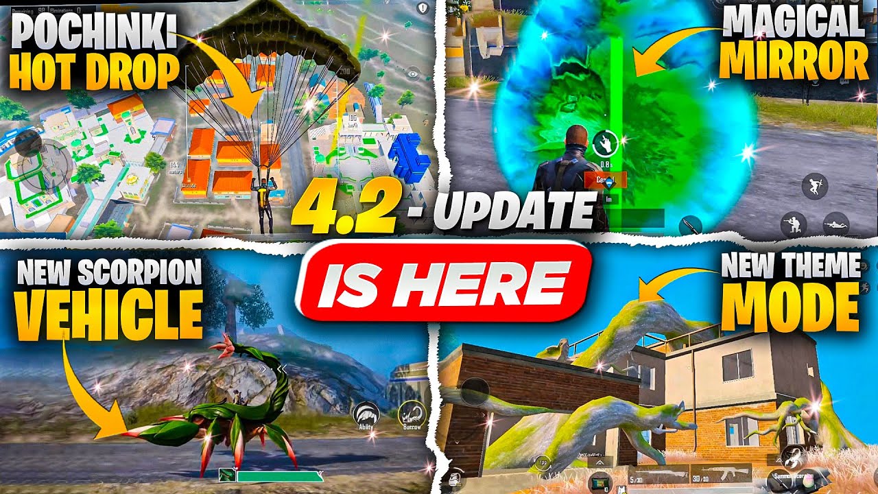 New Update 4.2  Gameplay | New Scorpion 🦂 Vehicle | Magical Plants Power | PUBGM 