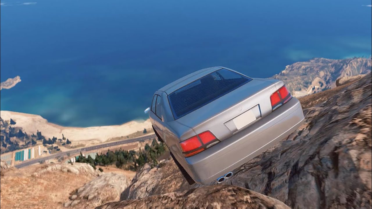 GTA 5 Driving off Mt Chiliad Crashes Compilation #70 (With Roof And Door Deformation)