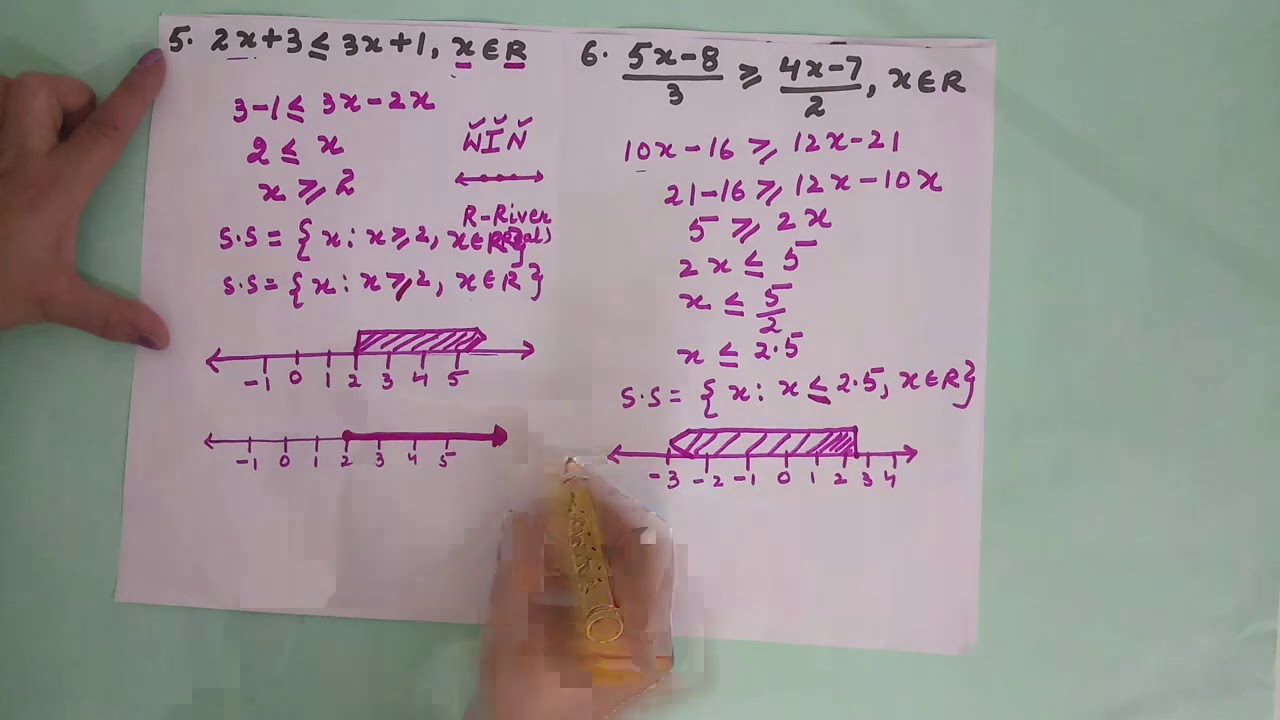 SOLVED EXAMPLES LINEAR INEQUATIONS 2