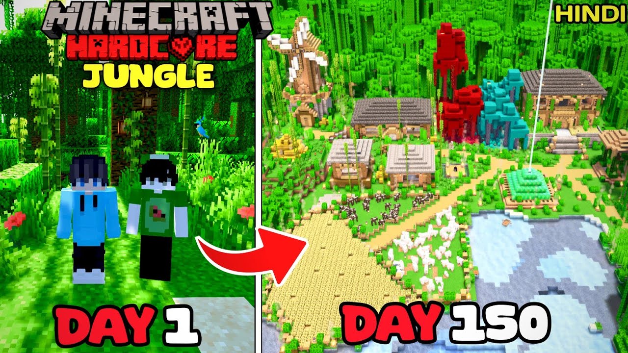 We Survived 100 Days in JUNGLE ONLY World in Minecraft Hardcore (Hindi)