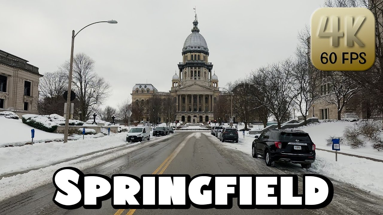 Driving Around Springfield, Illinois After a Blizzard in 4k Video