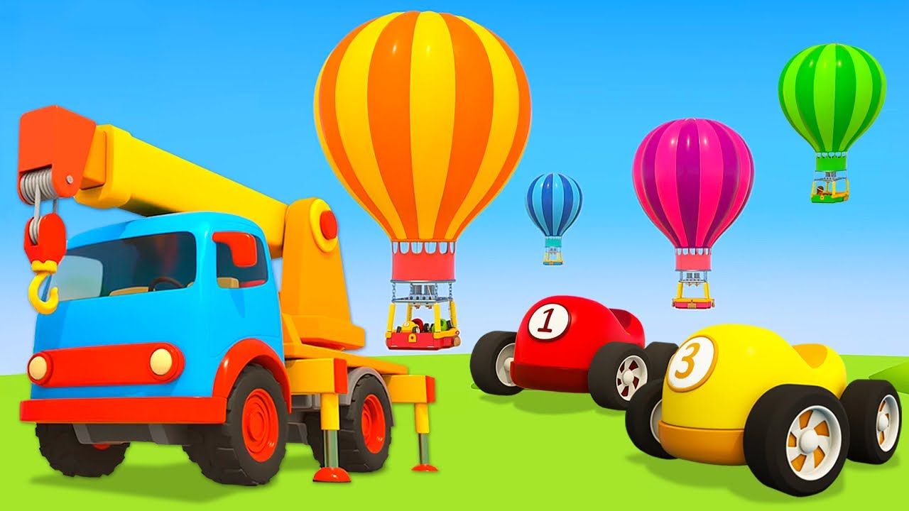 Zeichentrick f&uuml;r Kinder - Die Helfer Autos. Der Hei&szlig;luftballon.