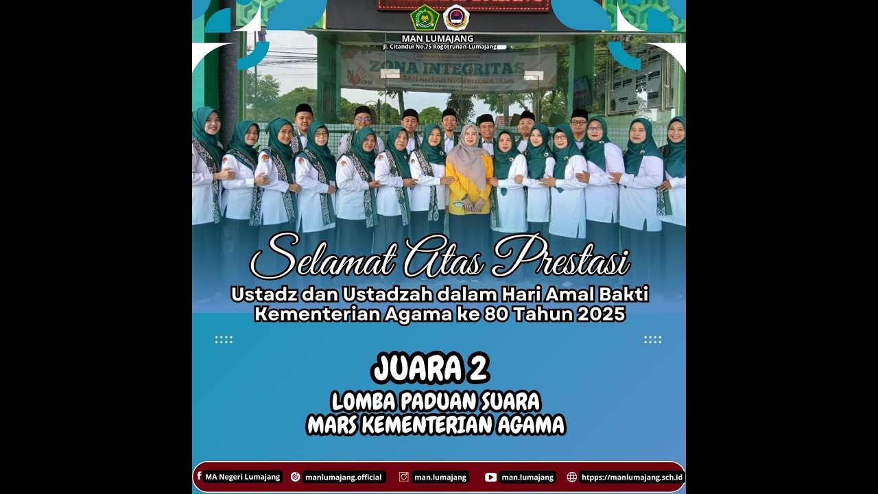 YEP Juara II PADUS Lomba MARS Madrasah Kabupaten Lumajang 2026