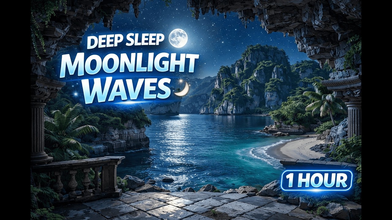 Deep Sleep Ocean Night 🌙 Relaxing Waves 1 Hour