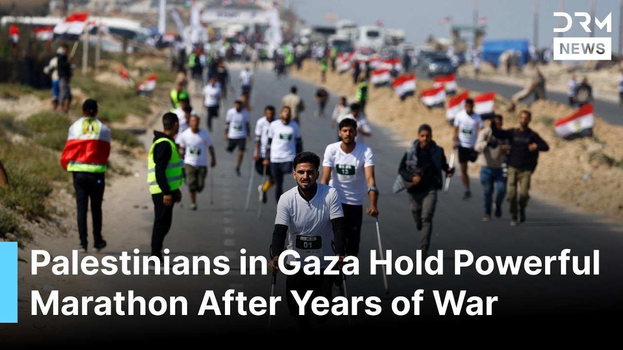 Palestinians Run Gaza Marathon After Israeli War, Demanding &ldquo;Right to Life and Hope&rdquo; | AH1G