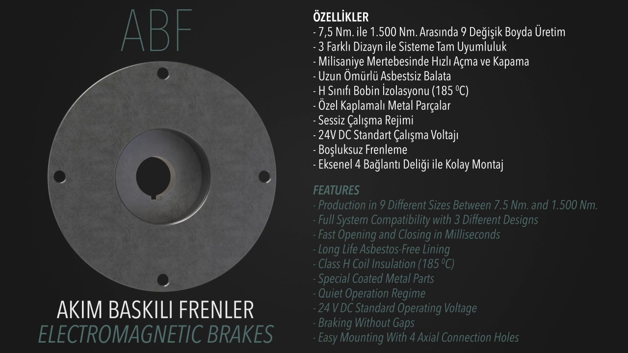 ABF Serisi - Akım Baskılı Frenler - EMF Fren