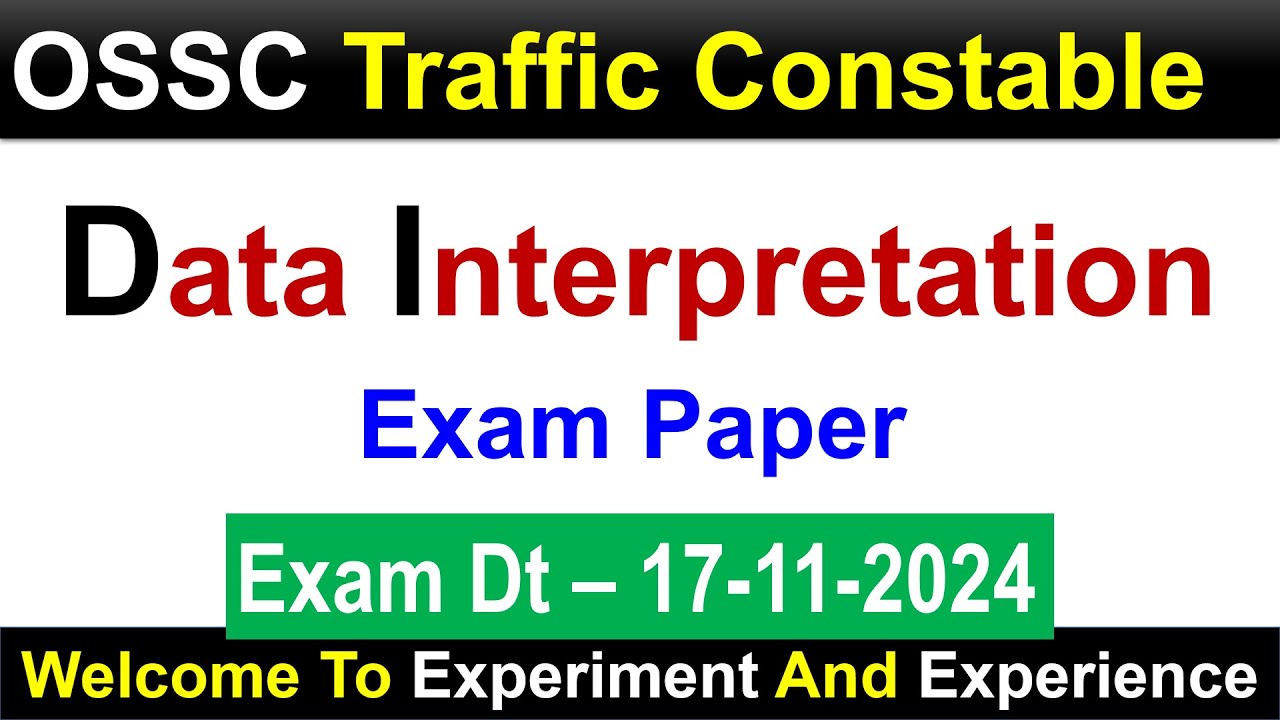 OSSC Traffic Constable DI data Interpretation #ossc #ossctrafficconstable  #osscexam