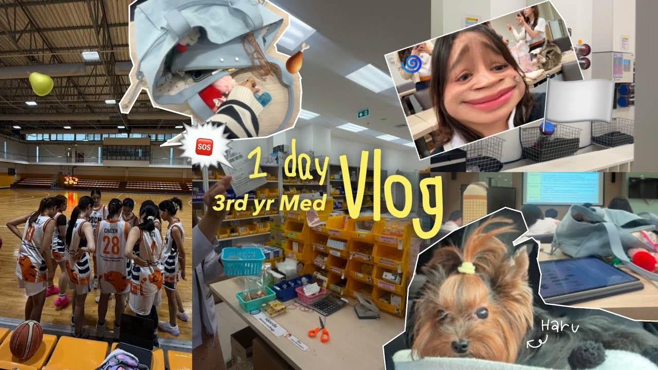 VLOG 1 day with นศพ.จุฬาภรณ์ :MODA lectures, patients pathway, basketball competition, my มะปี๊ด🍋🍊
