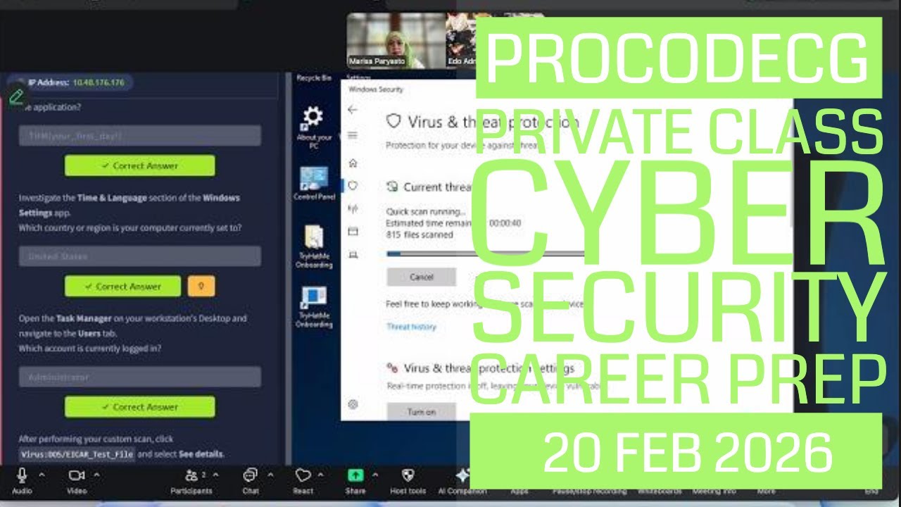 ProCodeCG - Cybersecurity Career Preparation (1 Year Private Program) - Term 1 - Day 3/12