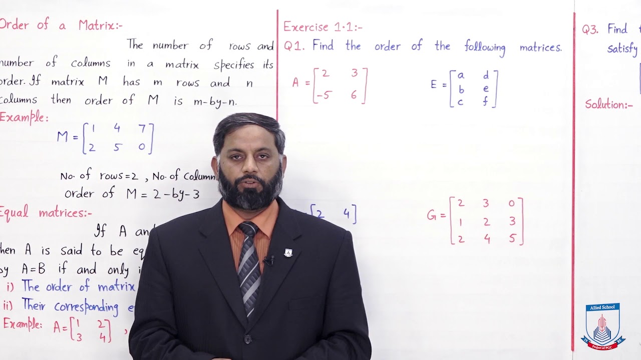 Class 9 - Mathematics - Chapter 01 - Lecture 1 - Exercise 1.1 (Q1-3) - Allied School