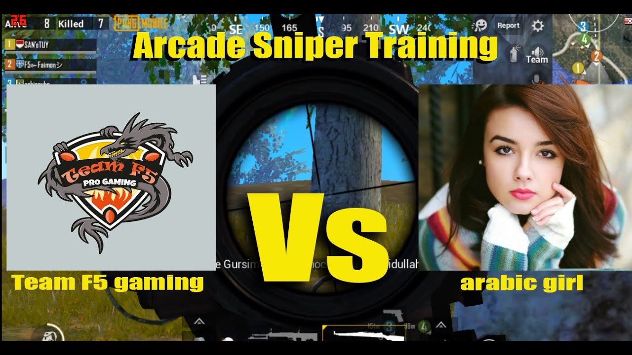 🎃🎃Team F5 Gaming Vs arabic girl (Arcade Mod) Sniper training🎃🎃