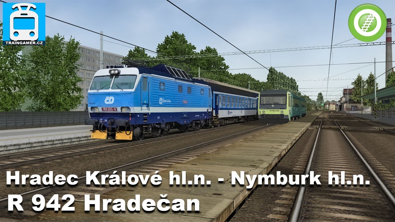 Open Rails: R 942 Hradečan (Hradec Králové hlavní nádraží - Nymburk hlavní nádraží)