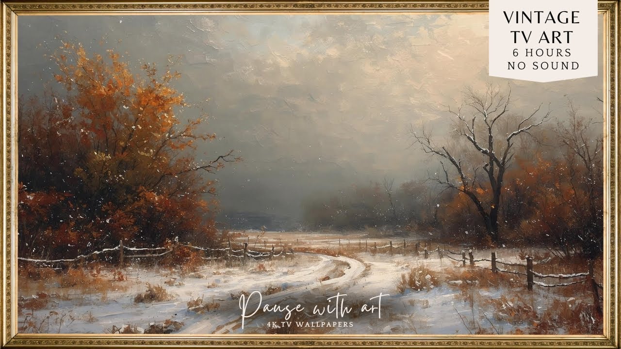 Winter Countryside Landscape | Frame TV Screensaver | Vintage Frame TV Art Background