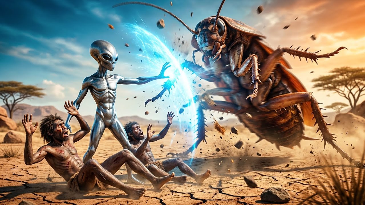 Prehistoric Survival Story | Giant Cockroach Attacks Prehistoric Humans – Alien Intervenes
