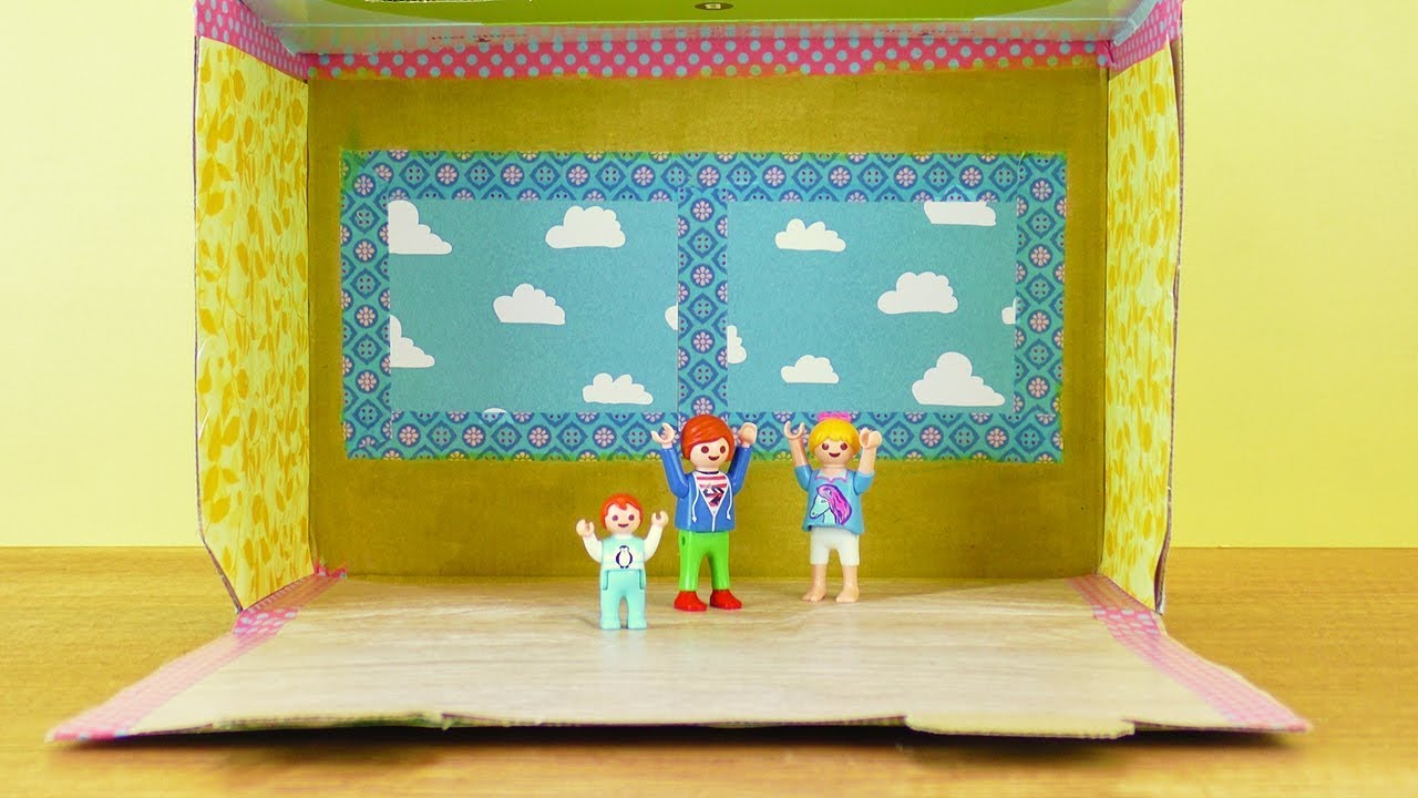 Playmobil HAUS selber bauen aus Karton | Puppenhaus für Hannah, Julian & Emma Vogel | DIY House Kids