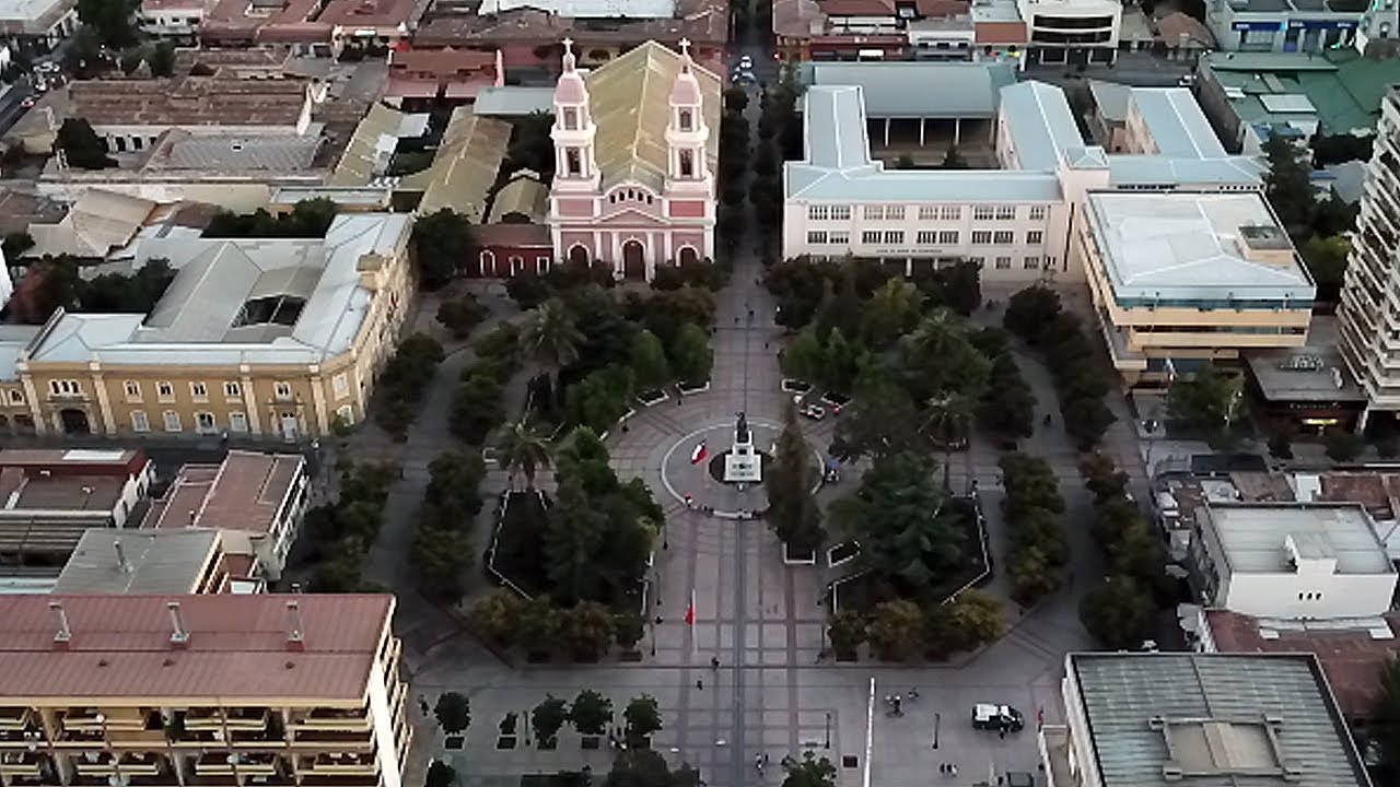Rancagua Chile - DJI Mavic Pro Drone Flies Over Downtown