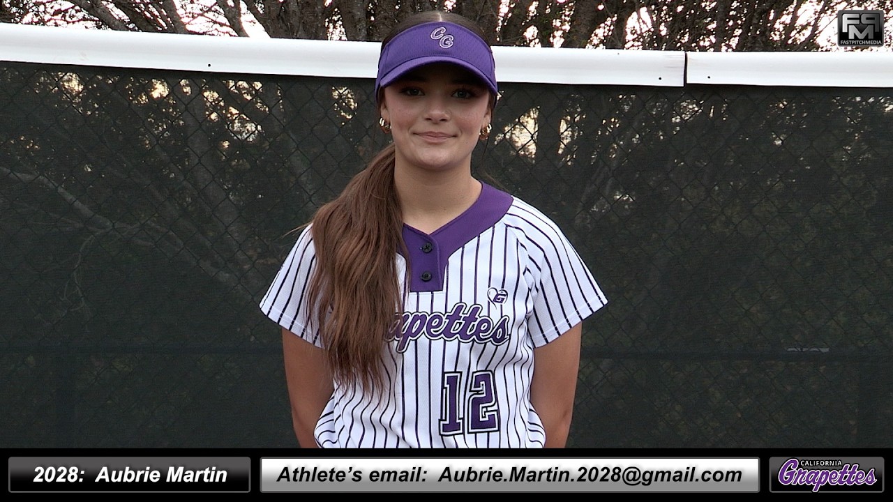 2028 AUBRIE MARTIN 4.25 GPA - Outfielder Recruiting Softball Video- Ca Grapettes National 16u Cook