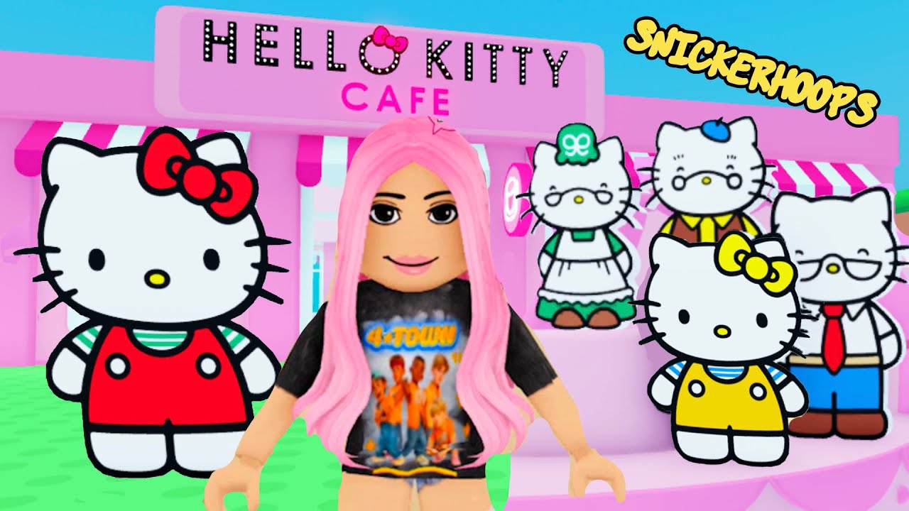 Snickerhoops opens a HELLO KITTY CAFE | Roblox Games to Play | Sparklies Gaming