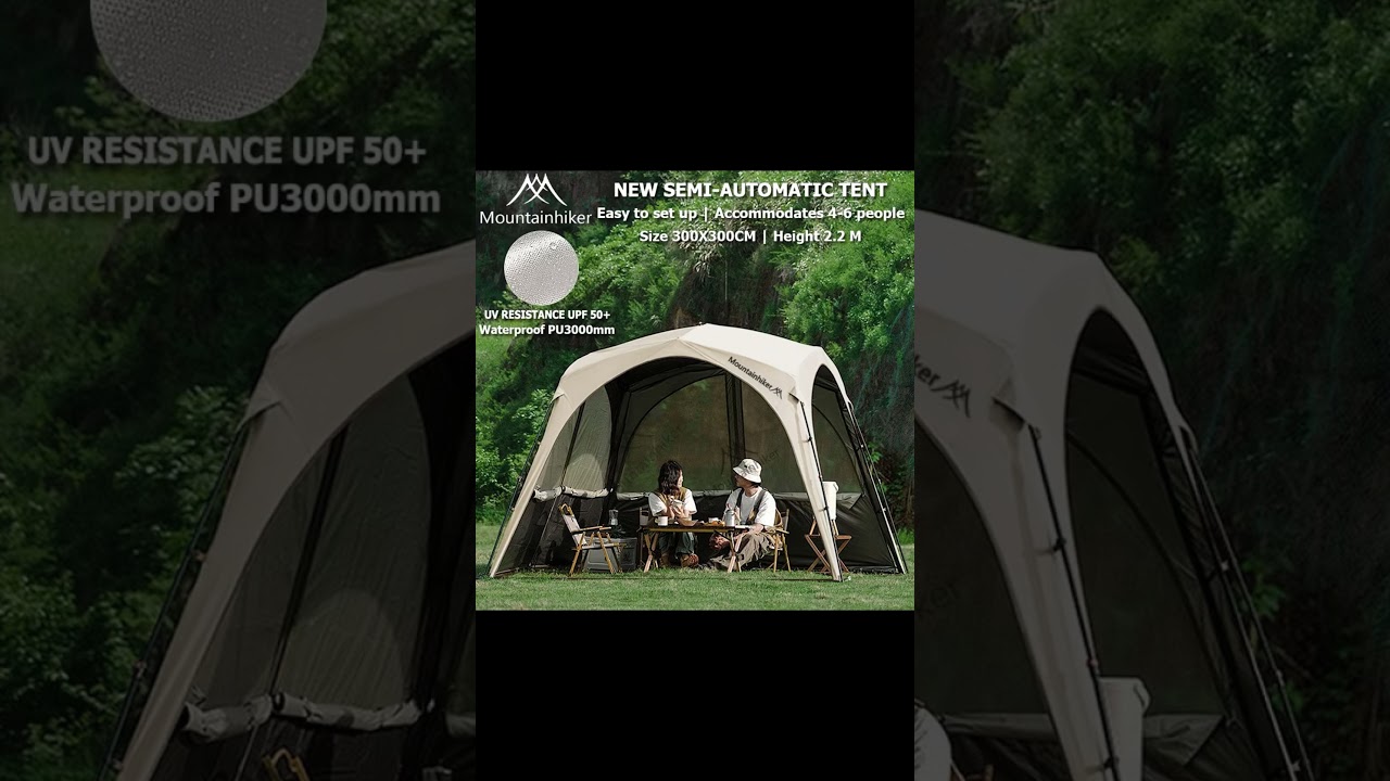 ￼MOUNTAINHIKER Outdoor camping automatic dome tent Family automatic dome tent PU3000+