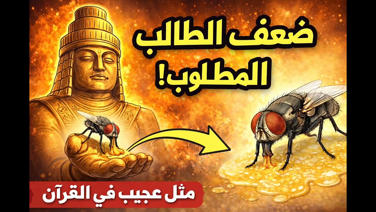 ذبابة تهزم الآلهة؟! سر  المثل العجيب في القرآن: ضعف الطالب والمطلوب #قصص #ai #قرآن 