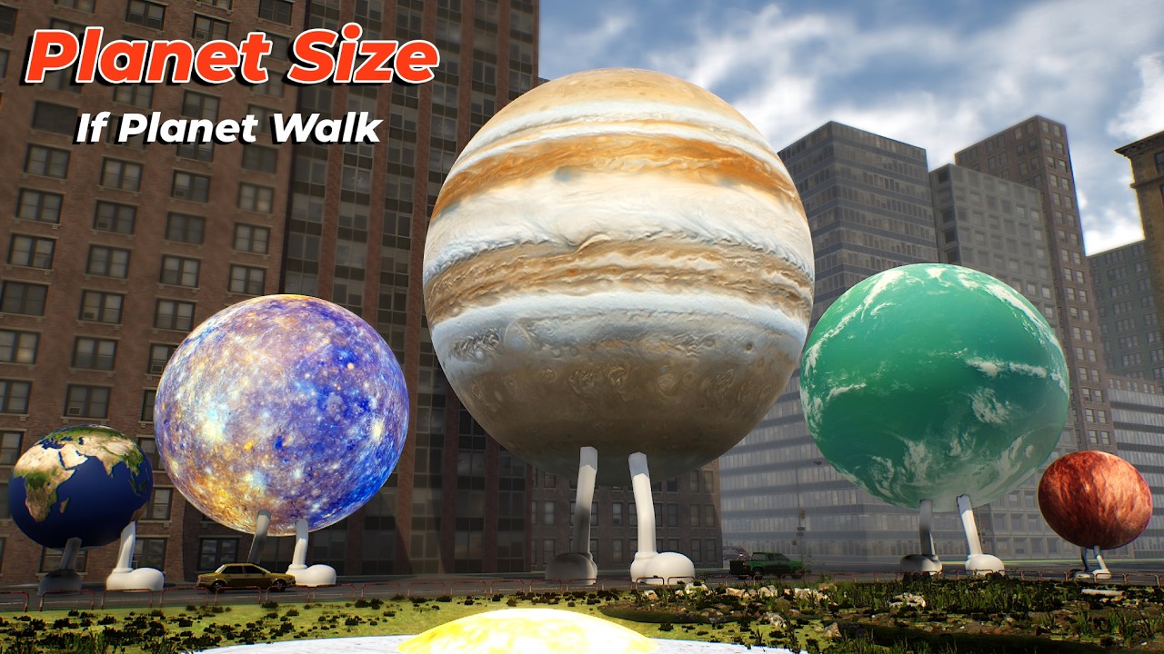 If Planets Started Walking | Planets Size Comparison in first person view | Solar system size|