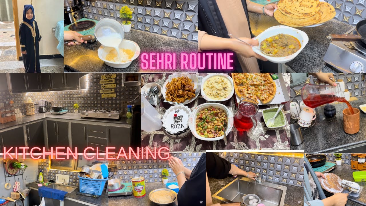 My Sehri Routine Vlog|Kitchen ki cleaning iftar k baad🌿First Roza celebration|🌙Kitchen 🛍️ shopping ✨