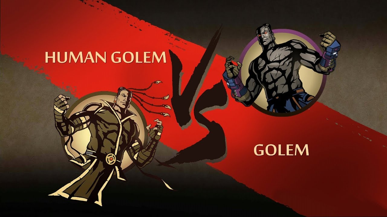 Shadow Fight 2 HUMAN GOLEM VS GOLEM !!!