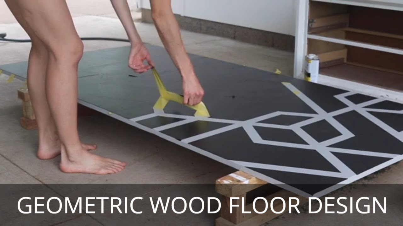 Painting a Geometric Floor Design (FAST) | DIY Geometric Modern Design on Wood Porch