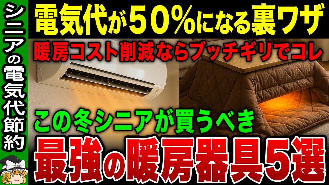 【2025年冬】電気代が10倍変わる!? 「絶対に使ってはいけない」暖房器具と最強の節約術13選【ゆっくり解説】