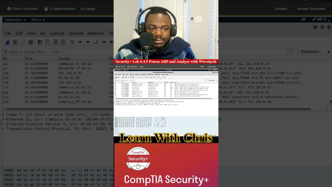 🔐 Security+ Lab 6.4.5 — Poison ARP and Analyze with Wireshark