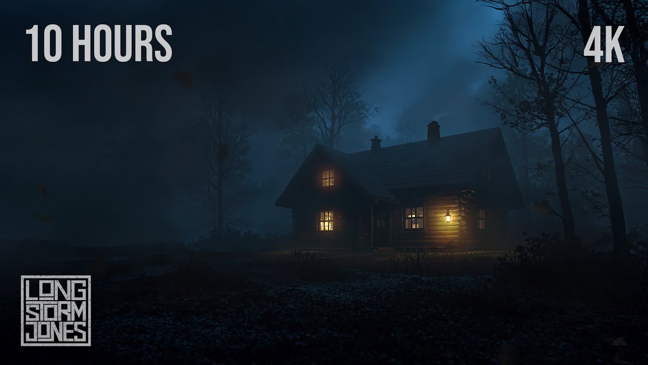 Wind Through the Cabin | Eerie Whistling Wind, Blowing Leaves & Night Ambience | 10 HOURS [4K]