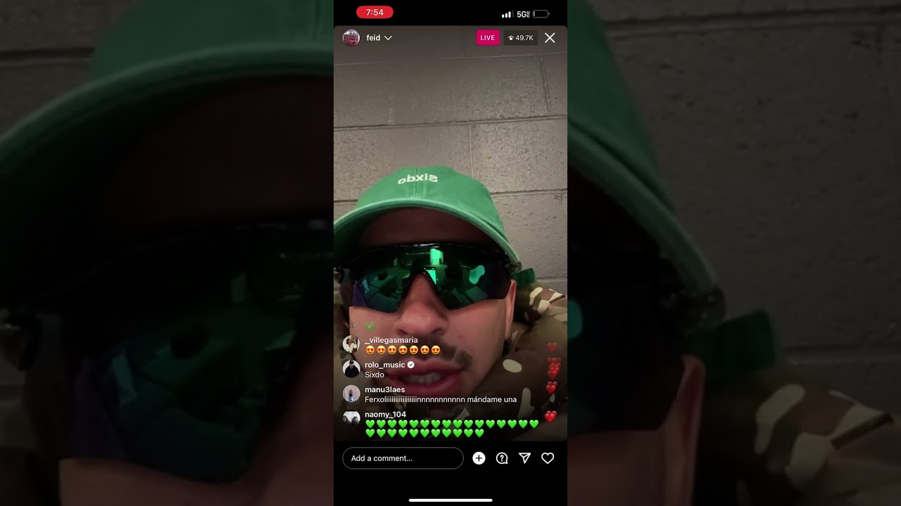 FEID en Instagram Live Antes del Concierto