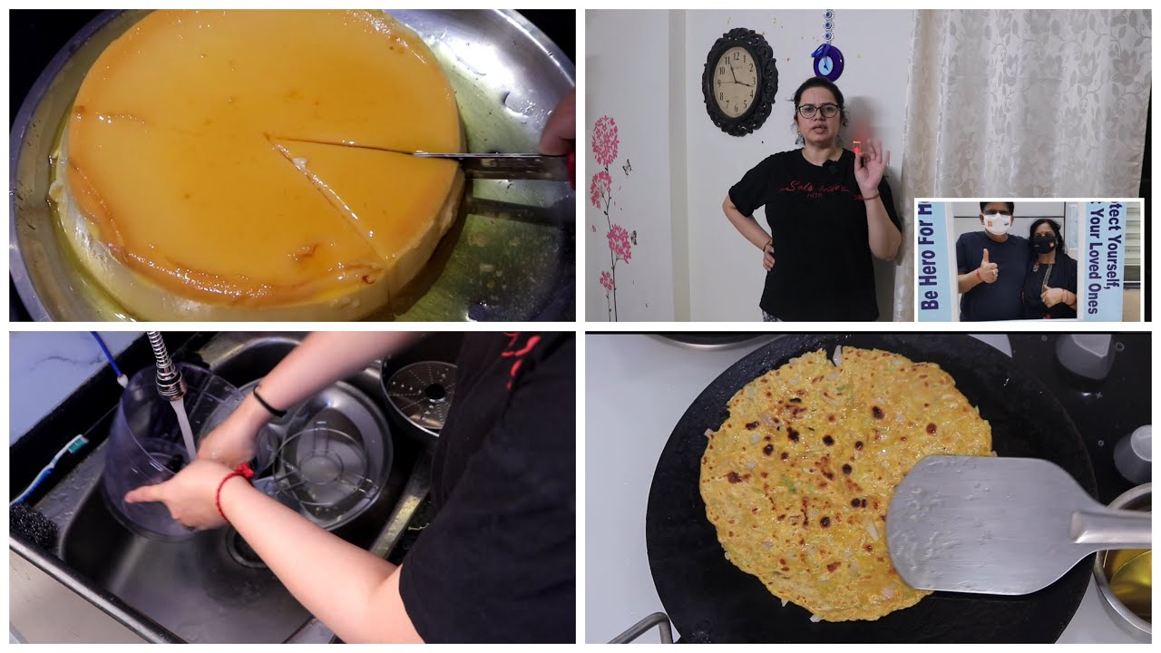 Healthy Breakfast Idea | Paratha Recipe | Mummy Papa Got Vaccinated | Eggless Caramel Pudding | vlog