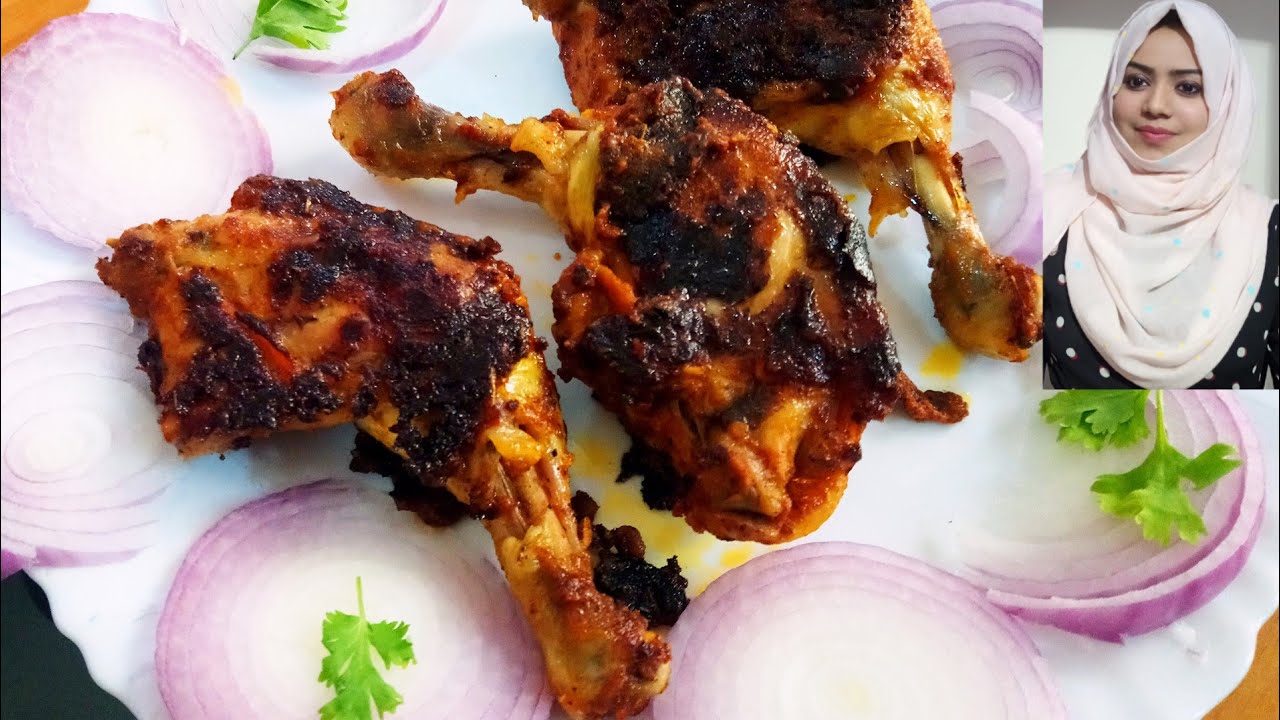 தந்தூரி சிக்கன் வீட்டிலேயே செய்வது எப்படி / Tandoori chicken without oven / chicken leg fry