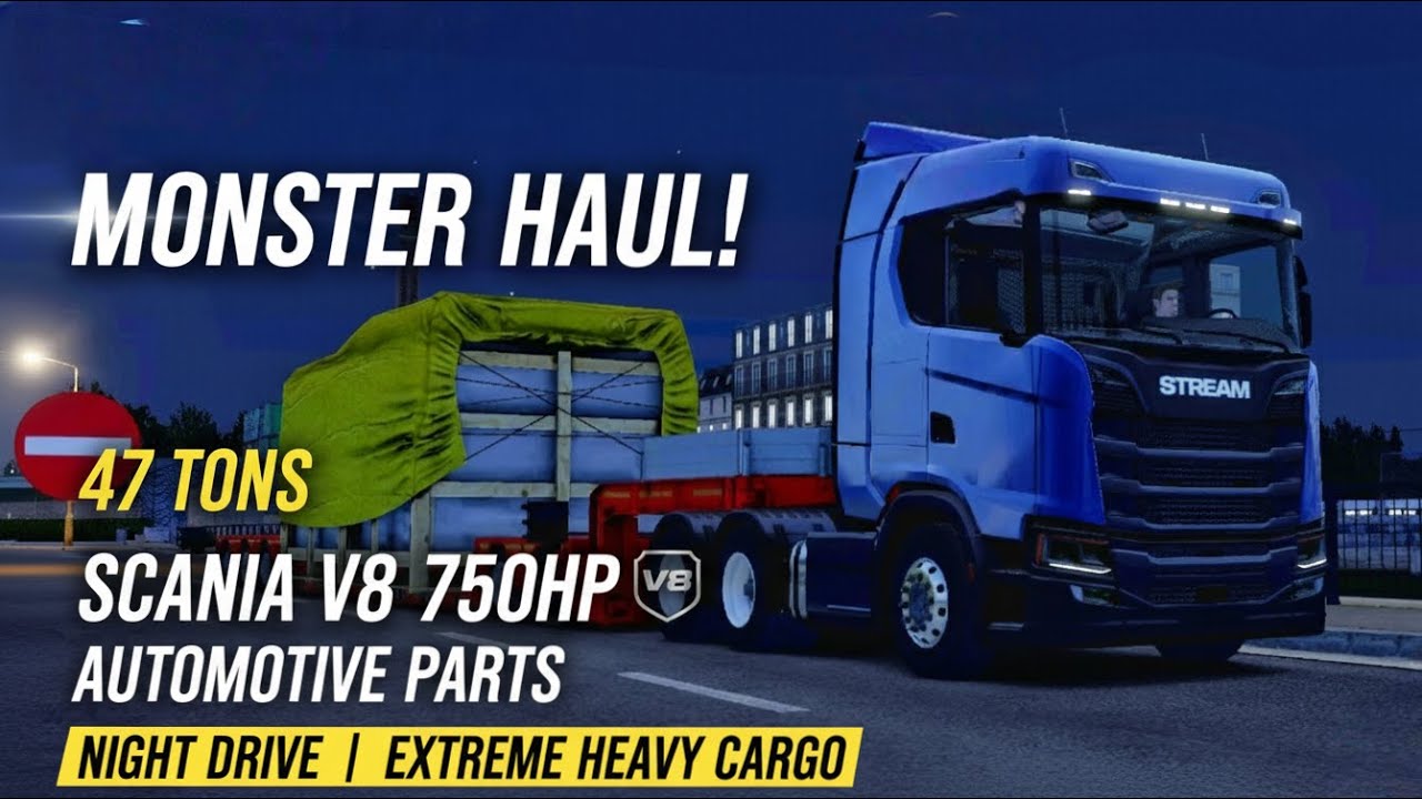 ZURICH TO NANCY | Heavy Cargo Mission: 47 Tons | Scania Stream V8 750HP