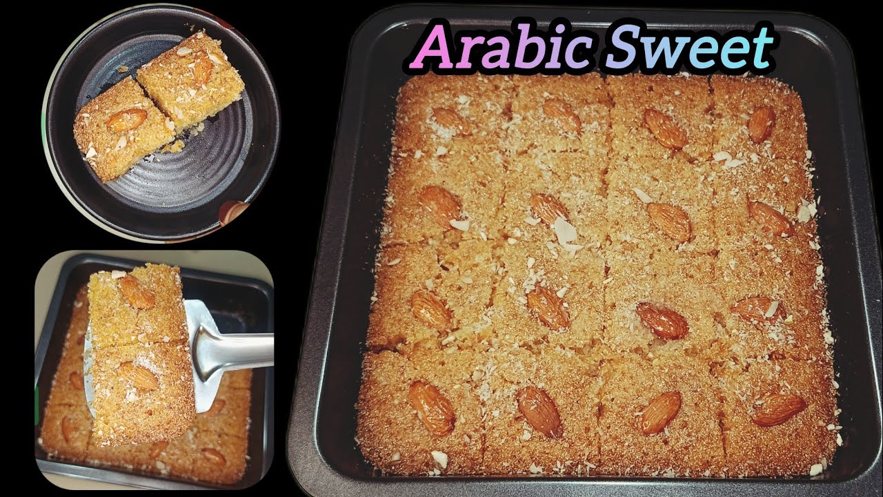 Popular Arabic Dessert Basbousa Recipe || मिडिल ईस्ट की फेमस मिठाई बसबोसा रेसिपी || Eggless Badbousa
