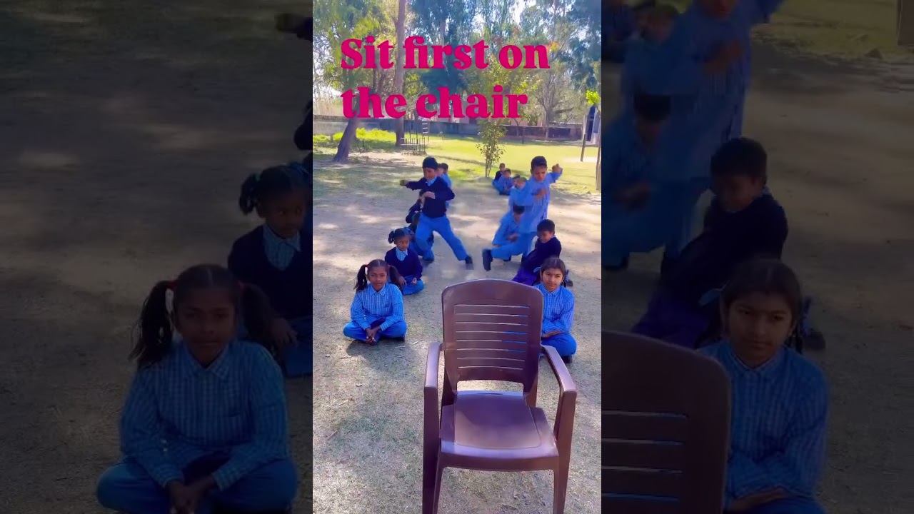 Sit on the chair first #outdoor #activity #fun in yeah school