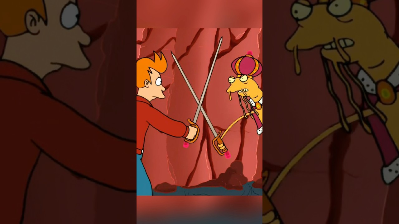 Fry gets rid of the worms #futurama #cartoon #shorts