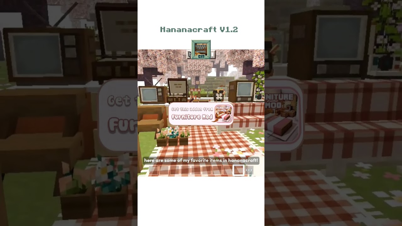 How to download Hananacraft V1.2 (newest version) #minecraftfurnituremod #hananacraft #furnituremod