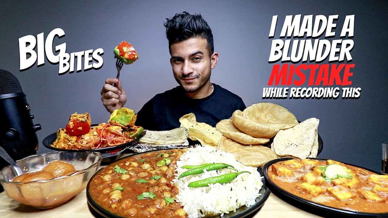 Homemade vegetarian food MUKBANG | Chole chawal, shahi paneer, paneer tikka, gulab jamun, puri/luchi