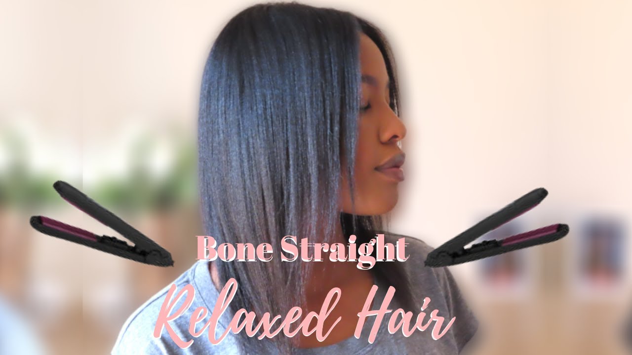 How to Straighten Relaxed Hair With A Flat Iron| relaxed hair routines