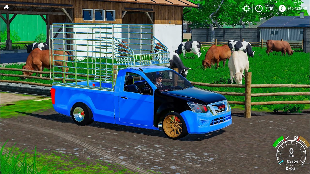 ขับรถคอกขนวัวกลับฟาร์ม!! Farming simulator 19