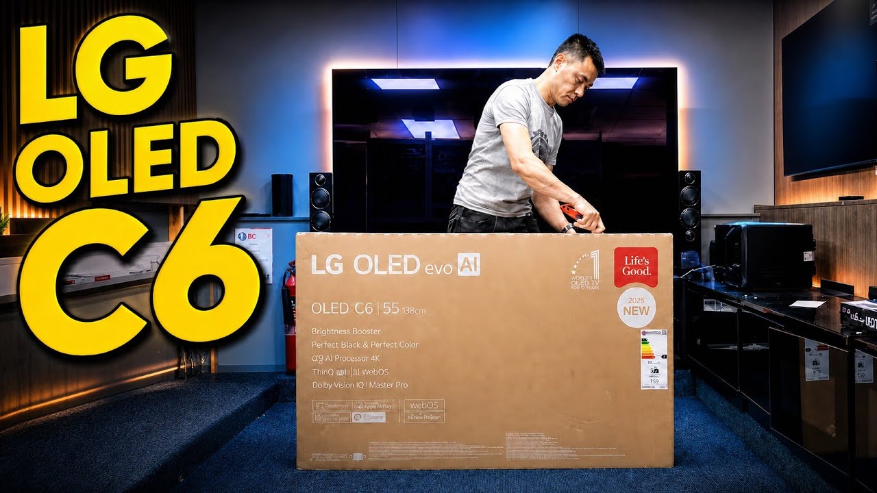 LG OLED C6 2026: Распаковка, настройка, обзор ТВ и демонстрация 4K-видео