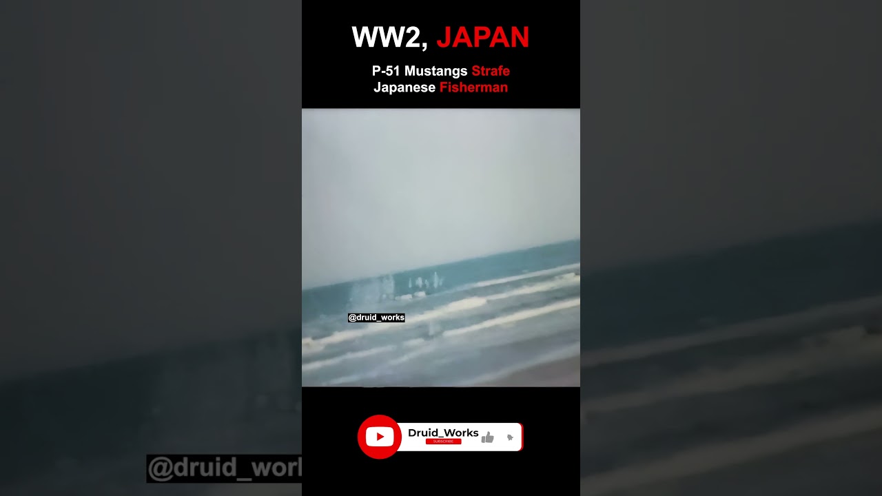 WW2, JAPAN:  P-51 Mustangs Strafe Japanese Fisherman | Sound Design, AI Enhanced  #ww2 #airforce