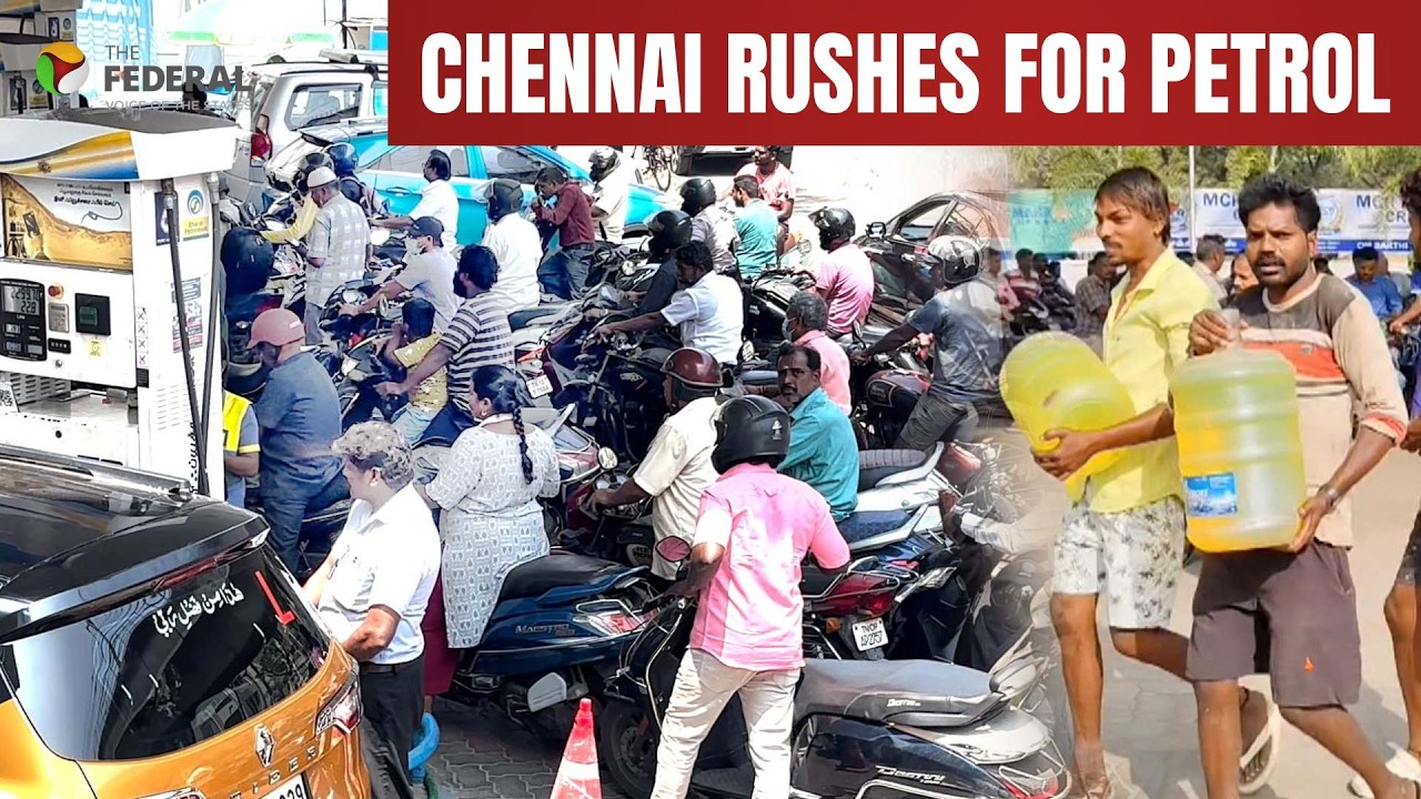 Long queues at Chennai petrol pumps after shortage panic | The Federal