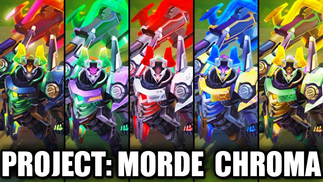 All Legendary PROJECT Mordekaiser Chroma Skins Spotlight (League of Legends)
