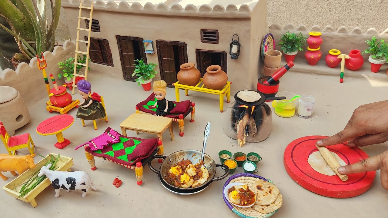 Egg Gravy Recipe With chapati | Anda Masala Curry | Miniature cooking | Pak Miniature village,