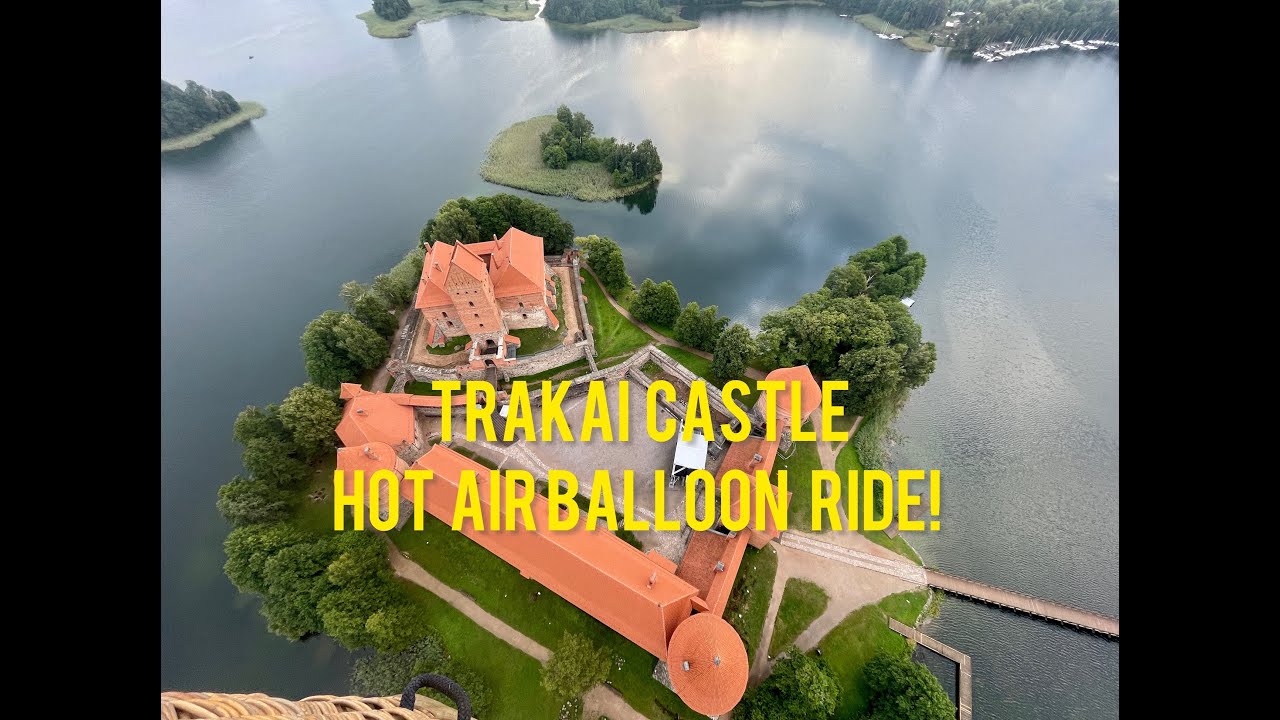 Hot Air Balloon Ride Over Lithuania's Trakai Castle (4K)