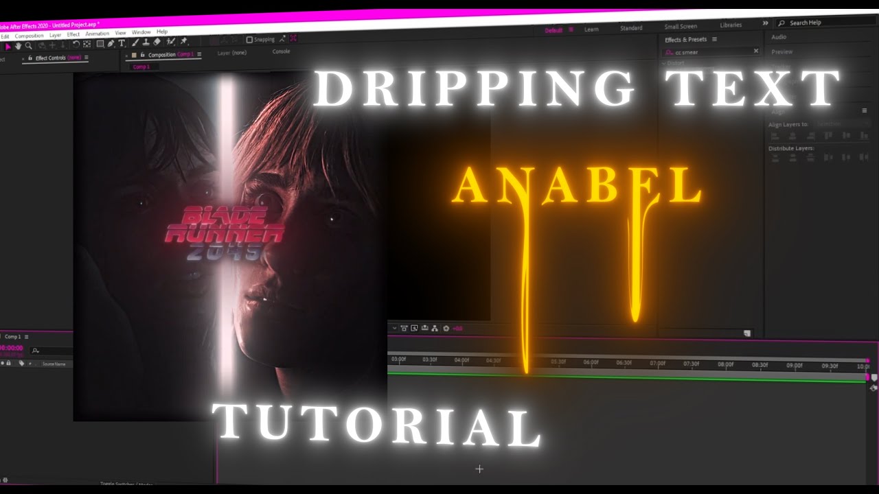Капающий текст &mdash; Учебное пособие по After Effects
